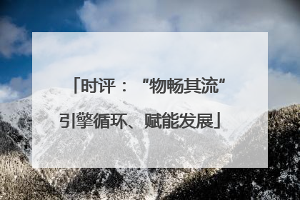 时评：“物畅其流”引擎循环、赋能发展