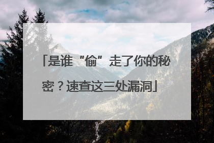是谁“偷”走了你的秘密？速查这三处漏洞