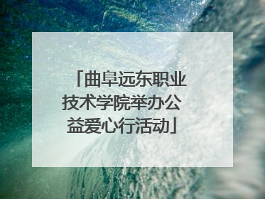 曲阜远东职业技术学院举办公益爱心行活动