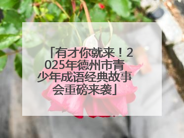 有才你就来！2025年德州市青少年成语经典故事会重磅来袭