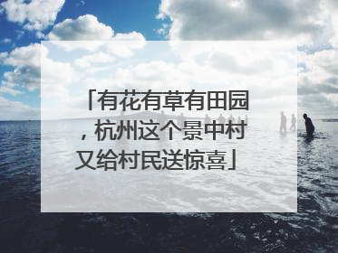 有花有草有田园，杭州这个景中村又给村民送惊喜
