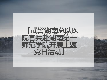 武警湖南总队医院官兵赴湖南第一师范学院开展主题党日活动