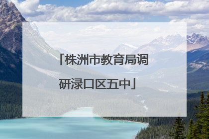 株洲市教育局调研渌口区五中
