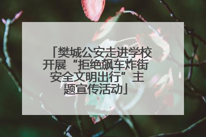 樊城公安走进学校开展“拒绝飙车炸街 安全文明出行”主题宣传活动