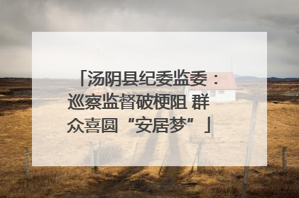 汤阴县纪委监委：巡察监督破梗阻 群众喜圆“安居梦”