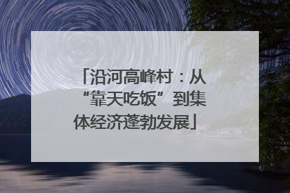 沿河高峰村：从“靠天吃饭”到集体经济蓬勃发展