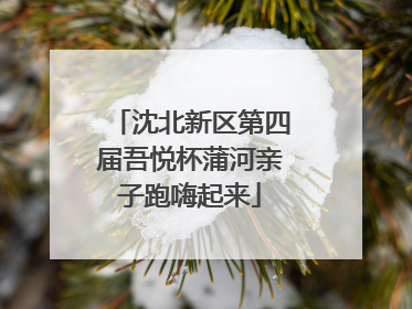 沈北新区第四届吾悦杯蒲河亲子跑嗨起来