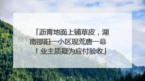 沥青地面上铺草皮，湖南邵阳一小区现荒唐一幕！业主质疑为应付验收
