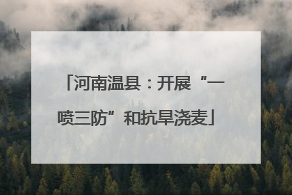 河南温县：开展“一喷三防”和抗旱浇麦