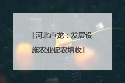 河北卢龙：发展设施农业促农增收