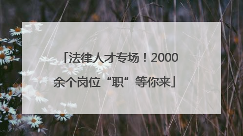 法律人才专场！2000余个岗位“职”等你来