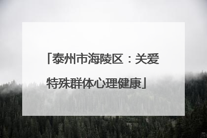 泰州市海陵区：关爱特殊群体心理健康