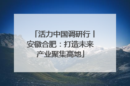 活力中国调研行丨安徽合肥：打造未来产业聚集高地