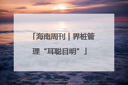 海南周刊｜界桩管理“耳聪目明”