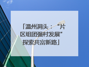 温州洞头：“片区组团强村发展”探索共富新路