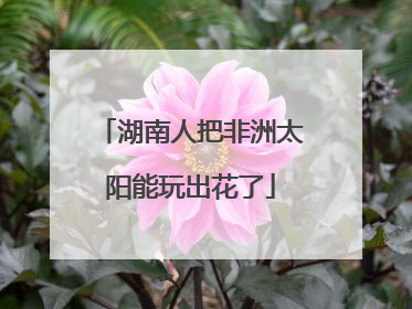 湖南人把非洲太阳能玩出花了