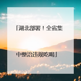 湖北部署！全省集中整治违规吃喝