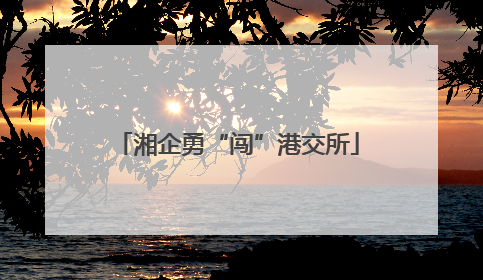 湘企勇“闯”港交所