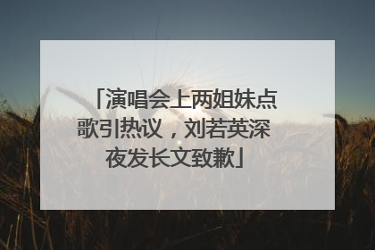 演唱会上两姐妹点歌引热议，刘若英深夜发长文致歉
