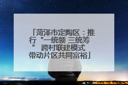 菏泽市定陶区：推行“一统领 三统筹” 跨村联建模式 带动片区共同富裕