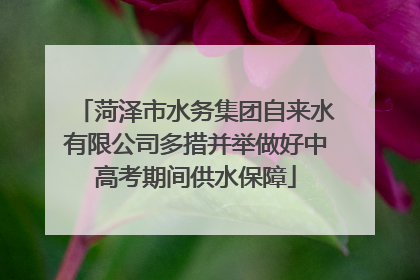 菏泽市水务集团自来水有限公司多措并举做好中高考期间供水保障