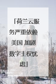 荷兰云服务严重依赖美国 加剧数字主权忧虑