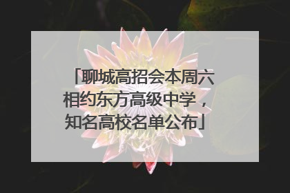 聊城高招会本周六相约东方高级中学，知名高校名单公布