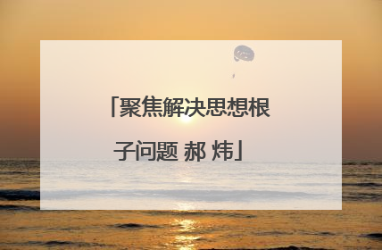 聚焦解决思想根子问题 郝 炜