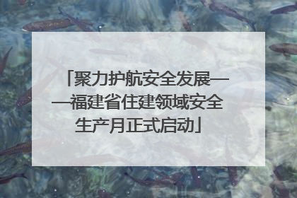 聚力护航安全发展——福建省住建领域安全生产月正式启动