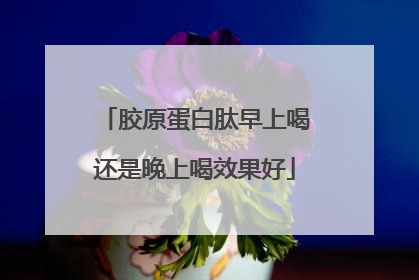 胶原蛋白肽早上喝还是晚上喝效果好