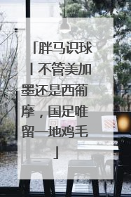 胖马识球丨不管美加墨还是西葡摩，国足唯留一地鸡毛