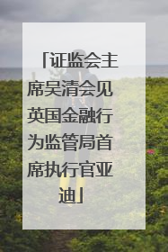 证监会主席吴清会见英国金融行为监管局首席执行官亚迪