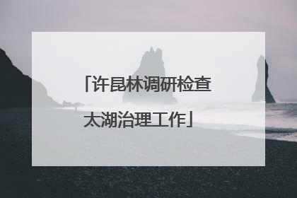 许昆林调研检查太湖治理工作
