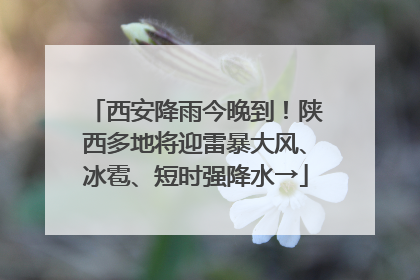 西安降雨今晚到！陕西多地将迎雷暴大风、冰雹、短时强降水→