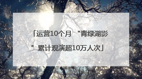 运营10个月 “青绿湖影”累计观演超10万人次