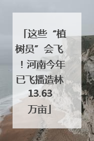 这些“植树员”会飞！河南今年已飞播造林13.63万亩