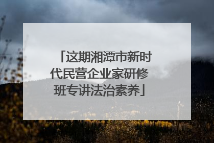 这期湘潭市新时代民营企业家研修班专讲法治素养