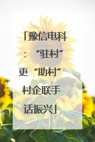 豫信电科：“驻村”更“助村” 村企联手话振兴