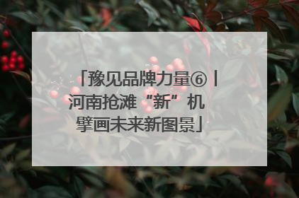 豫见品牌力量⑥丨河南抢滩“新”机 擘画未来新图景