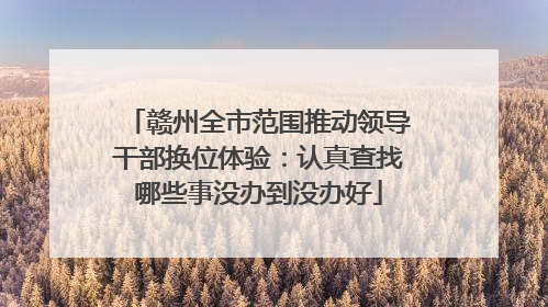 赣州全市范围推动领导干部换位体验：认真查找哪些事没办到没办好