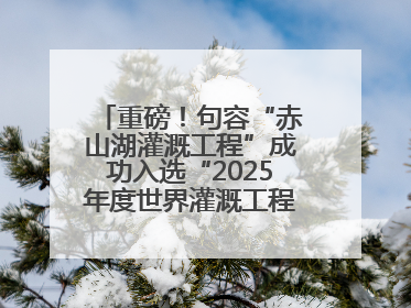 重磅！句容“赤山湖灌溉工程”成功入选“2025年度世界灌溉工程遗产”