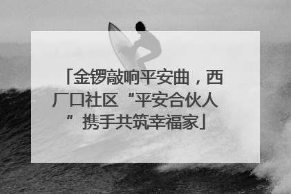 金锣敲响平安曲，西厂口社区“平安合伙人”携手共筑幸福家