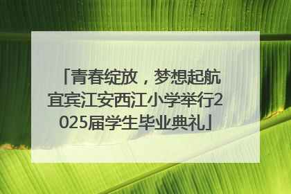 青春绽放，梦想起航 宜宾江安西江小学举行2025届学生毕业典礼