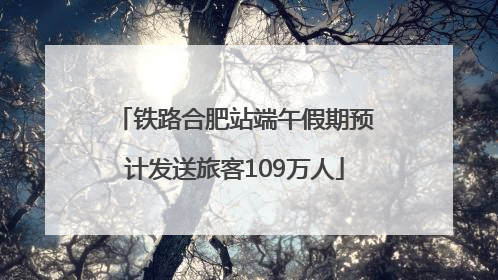铁路合肥站端午假期预计发送旅客109万人