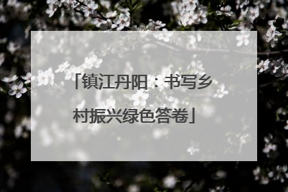 镇江丹阳：书写乡村振兴绿色答卷