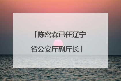 陈密森已任辽宁省公安厅副厅长