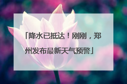 降水已抵达！刚刚，郑州发布最新天气预警