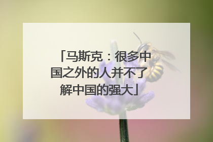 马斯克：很多中国之外的人并不了解中国的强大