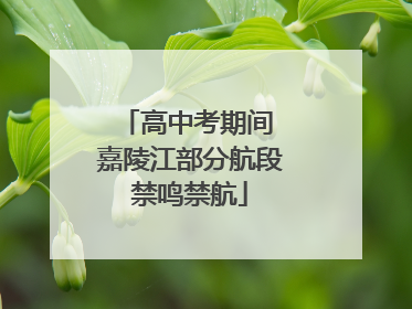 高中考期间 嘉陵江部分航段禁鸣禁航