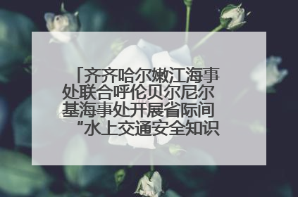 齐齐哈尔嫩江海事处联合呼伦贝尔尼尔基海事处开展省际间“水上交通安全知识进校园”活动